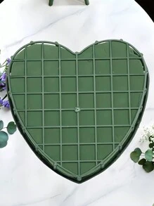 1pc Heart-Shaped Floral Foam Brick, Wedding Car Decor, DIY Flower Arrangement Foam Cage, Valentine's Day Bouquet Holder, Centerpiece Block Mud For Wedding Party, Anniversary, Bridal Shower, Engagement, Decorations, Floral Craft Supplies