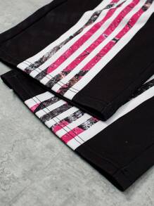 Quần nỉ nam màu trơn buộc dây phía trước, thường ngày, dành cho tiệc tùng - màu đen - Xem 4