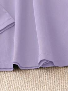 SHEIN LUNE Women's Solid Color Elastic Waist Plus Size Pants