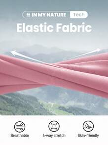 In My Nature Women Letter Print Short Sleeve Casual Crew Neck Outdoor T-Shirt & Camisole Gym Shirts