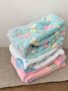 SHEIN 3 件装女婴保暖内衬保暖休闲裤，带有可爱星星、猫爪、狗爪、蝴蝶图案，适合室内和室外穿着，秋冬季 - 彩色 - 查看 7