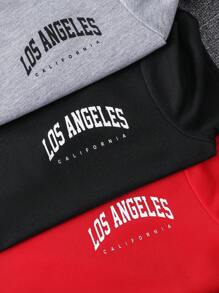 6pcs/Set Tween Boys Casual Varsity Letter Graphic Crew Neck Loose T-Shirt & Shorts 2 Pieces Set, 3 Designs, Suitable For School, Garden, Beach, Birthday, Spring/Summer/Autumn/Winter