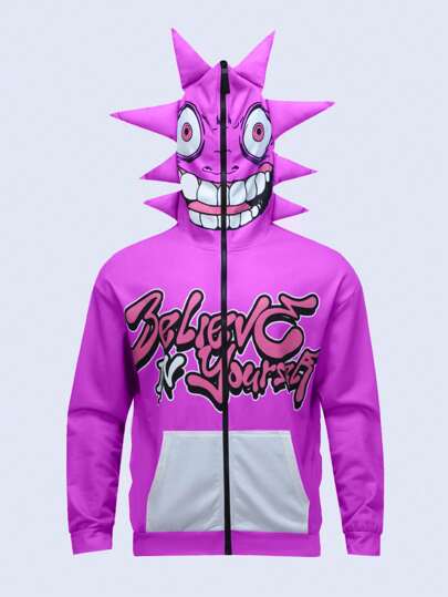 Street Life Felpa casual da uomo con motivo a tentacoli, abbigliamento da strada