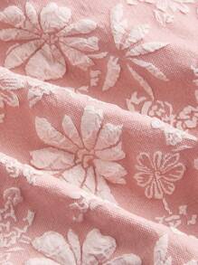 SHEIN MOD 超高腰提花纽扣装饰黑色半身裙