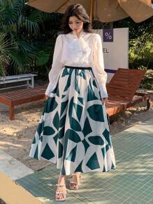 DAZY Women's Casual Geometric Print Skirt