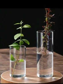 1 件透明玻璃艺术花瓶水培花盆多种风格现代家居装饰简约办公桌摆件礼物创意婚礼乔迁 - 彩色 - 查看 2