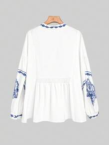 SHEIN LUNE Plus Size Women's Casual Loose Woven Shirt For Winter Fall Cloth For Women