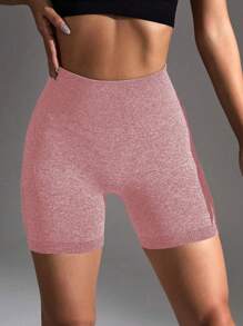 SHEIN Sport Studio Vrouwen Hoge Taille Eenvoudige Getailleerde Sport Shorts, Casual Dagelijkse KledingVrouwen Sweat Short, Gym Short, Biker Short