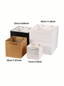 SHEIN Set de 3 bolsas de regalo grandes negras con asas, bolsas de regalo cuadradas a granel, bolsas grandes para compras y mercancía, bolsas para bodas, fiestas de cumpleaños, dulces, manualidades, bolsas de papel pequeñas a granel con asas, cajas de almacenamiento.