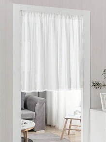 1 件白色美式农舍风格镂空小窗帘，简约编织隔断/窗帷，适用于客厅、卧室窗户、橱柜和门装饰、秋季装饰、秋季装饰、房间装饰