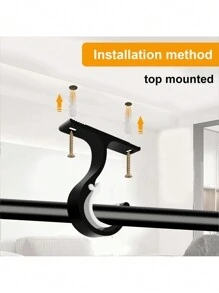 SHEIN 2pcs Adjustable Aluminum Alloy Single Rod Curtain Bracket, 20-28mm Curtain Hook Heavy Duty Fixed Rod Bracket With Screws For Curtain Or Wardrobe Rod Valentine's Day, Valentine's Day Wedding, Birthday, Bedroom Curtains