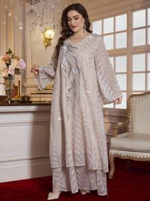Al Najma Plus Size Elegant Arab Style Embroidery Long Dress, Luxury Simplistic Design, Modest