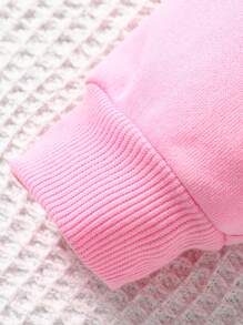 SHEIN Young Girl Fall/Winter Clothes 3pcs/Set Young Girl Solid Color Crew Neck Loose Fit Casual Flannelette WarmSweatshirts.Autumn/Winter,Great For Casual & Daily Wear & School .