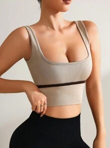 SHEIN Sport Studio Simple Solid Color Casual Athletic Tank Top, For Daily Wear
