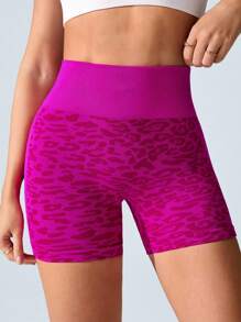 Easithlete Women's High Waist Letter Print Seamless Sports Shorts