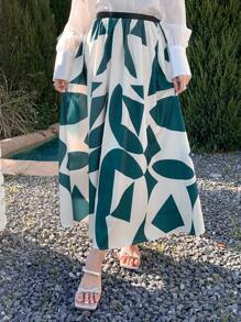 DAZY Women's Casual Geometric Print Skirt