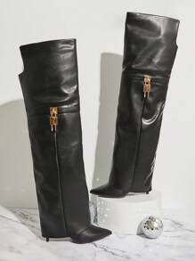 SHUZIA 靴子折叠起来，配有绑带和装饰，营造出假日度假氛围，适合夏季、春季、春假和复活节穿着。 - 黑色 - 查看 2