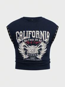 FeverCity Regata Masculina de Gola Careca com Impressão de Letra Simples, Uso Casual do Dia a Dia