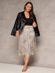 SHEIN Clasi Damen große Größen Alloverdruck Rock mit hoher Taille, elegant & stylisch