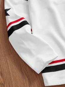 Manfinity VCAY Tee-shirt décontracté à manches longues en tricot, coupe ample pour hommes. Tenue mode quotidienne pour les jeunes - Blanc - Voir 4