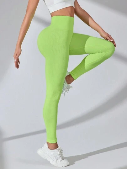 Solid Color High Waist Seamless Yoga Leggings