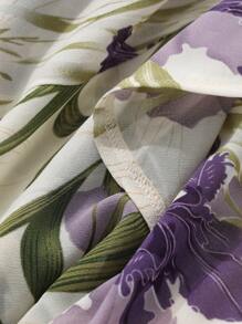 DAZY Robe midi élégante pour femmes à imprimé floral omniprésent enveloppante, pour l'été