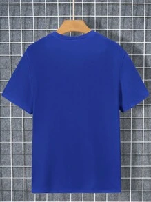 SHEIN Tween Boy Cartoon Bear Print Round Neck Short Sleeve Casual T-Shirt