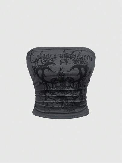 Grunge Punk Parte superior con vuelo estampada con vides y espadas, en vibraciones vintage, grunge y punk, adecuada para verano, playa, graduación, Pascua, concierto, vacaciones en Nashville, festival de música