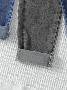SHEIN Vintaside Kids Tween Girl Multi-Pack Y2K Casual Slim Fit Stretchy Washed Denim Jeans, Highly Attractive, Comfortable Fabric, Easy To Match For Daily Wear, School, Campus, College Summer Holiday