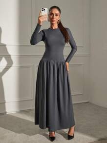 RueChic Premium Quality, Super Soft Touch Maxi Dress - Dark Grey - View 6