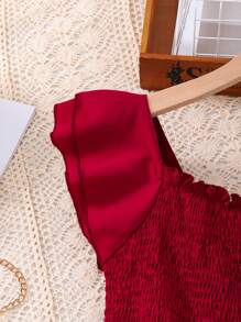 Fashionable Elegant Tie Waist Ruffle Jumpsuit For Teen Girl, Versatile, Suitable For Party Wear, Spring/Summer