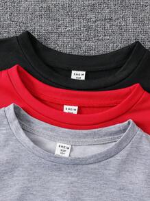 6pcs/Set Tween Boys Casual Varsity Letter Graphic Crew Neck Loose T-Shirt & Shorts 2 Pieces Set, 3 Designs, Suitable For School, Garden, Beach, Birthday, Spring/Summer/Autumn/Winter