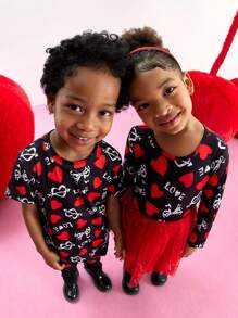 Young Girl Round Neck Long Sleeve Print Patchwork Minimalist Dress - Multicolor - View 6