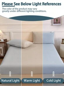 1pc Velvet Fitted Sheet, Bedding, Soft & Comfortable Mattress Cover, Solid Color Fitted Sheet, Suitable For Autumn/Winter, Deep Pocket Design, Includes Only Fitted Sheet, No Pillowcase, Dust-Proof & Anti-Slip, Machine Washable, Suitable For Twin, Full, Queen, King Size Beds - Light Grey - View 7