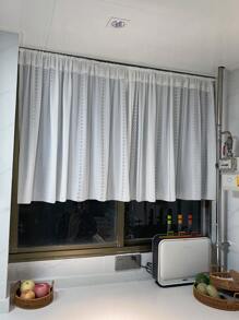 1 件白色美式农舍风格镂空小窗帘，简约编织隔断/窗帷，适用于客厅、卧室窗户、橱柜和门装饰、秋季装饰、秋季装饰、房间装饰