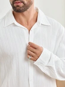 Manfinity Homme Men Solid Button Up Shirt & Pants - White - View 6