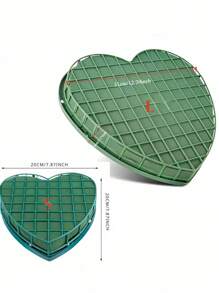1pc Heart-Shaped Floral Foam Brick, Wedding Car Decor, DIY Flower Arrangement Foam Cage, Valentine's Day Bouquet Holder, Centerpiece Block Mud For Wedding Party, Anniversary, Bridal Shower, Engagement, Decorations, Floral Craft Supplies