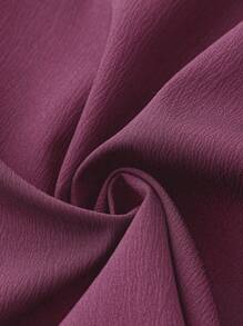 SHEIN LUNE Kích thước lớn Nếp gấp cao eo Chi tiết nút thắt Quần skinny Quần - Gỗ đỏ - Xem 5