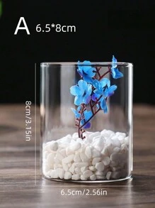 1 件透明玻璃艺术花瓶水培花盆多种风格现代家居装饰简约办公桌摆件礼物创意婚礼乔迁 - 彩色 - 查看 5