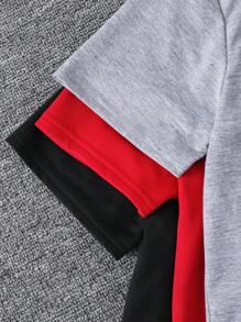 6pcs/Set Tween Boys Casual Varsity Letter Graphic Crew Neck Loose T-Shirt & Shorts 2 Pieces Set, 3 Designs, Suitable For School, Garden, Beach, Birthday, Spring/Summer/Autumn/Winter