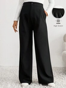 SHEIN Maternity Pants, Casual And Fashionable For Everyday Wear - Black - View 1