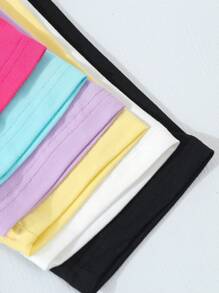 SHEIN 6 件套女童简约休闲纯色短裤套装