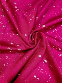 EMERY ROSE Plus Pearls Beaded Trumpet Sleeve Tee - Hot Pink - View 8