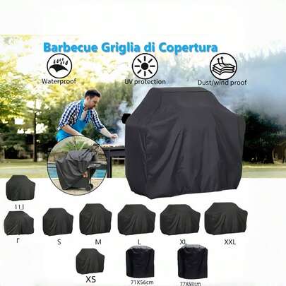 This 8-Size Heavy-Duty BBQ Grill Cover Is A Dustproof And Waterproof Protector For Outdoor Use, Serving As A Universal Dust Cover For Your Grill At Home, During Travel, And At Parties Or While Camping.