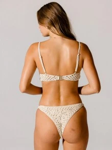 Aralina Crochet Hoop Detail Holiday Bikini Set With Swim Bag Summer - Apricot - View 2