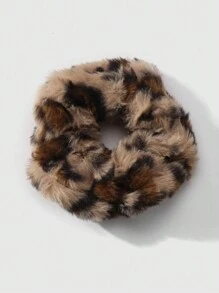 ROMWE Kawaii 2 件套别致复古豹纹蓬松发圈，韩式精致，适合女性日常佩戴，节日礼物发带马尾辫发圈发绳