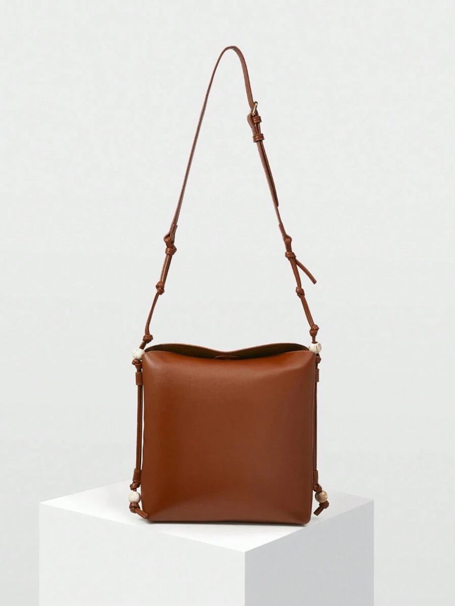 MOTF PREMIUM PU LEATHER BUCKET BAG - Brown - View 1