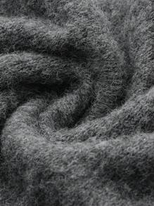 Dazy-Less 女士宽松纯色连帽中长款直筒针织毛衣连衣裙，秋季服装