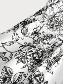 SHEIN Girlism 少女黑色蝴蝶结肩部褶皱胸围收腰 A 字形公主优雅短裙 - 黑色 - 查看 4