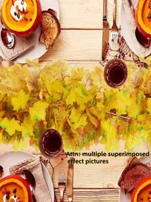 1Pc 2M Long Artificial Autumn Maple Leaf Garland Simulation Plant, Autumn Hanging Autumn Leaf Vine, 7 Styles Available, Suitable For Weddings, Dinner Decorations, Suitable For Gardens, Stairs, Corridors, Dining Tables, Curtain Decorations, Home Decorations, Autumn Decorations